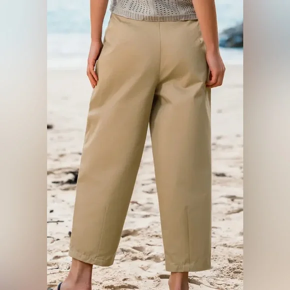 Cupshe Tan Ankle-Length Women's Pants - Picture 2 of 5